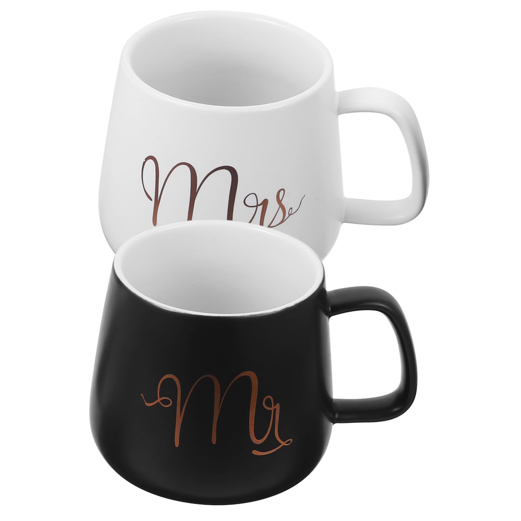 Abaodam Set 2 Tazze da Caffè 330ml per Anniversario di Matrimonio con Manico e Superficie in Porcellana con Manico e Superficie Giorno del Matrimonio Regalo Sposa e