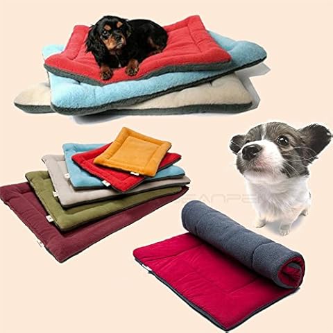Comfortable All Season Pet Sleeping Cotton Pad, Indoor and Outdoor Soft Fleece Winter Warm Dog Nest Mat Anti-Slip Machine Washable, Dogs Cats Pets Waterproof Beds Pad (S, wine red) Cover
