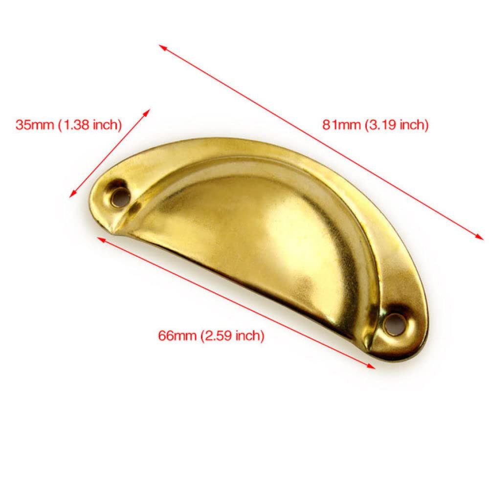 20 STÜCKE Metall Küche Schubladenschrank Türgriff und Möbelknöpfe Hardware Schrank Antike Messing Muschel Griffe,Gold