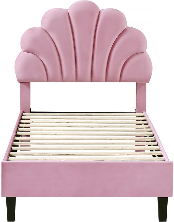 Habitat et Jardin Cama de Terciopelo Manon - 90 x 190 cm - Rosa