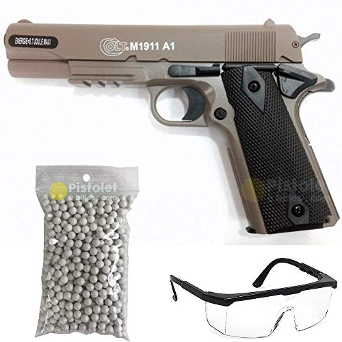 Pack complet M1911 désert à Ressort/Spring/Rechargement Manuel (0.5 Joule)/ avec Accessoires