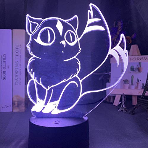 GSMSZN amman 3D Illusionslampe Led Nachtlicht Dekor Inuyasha Kirara Figur Für Raumdekor Farbwechsel Anime Geschenk Kind Am Bett, 1 Stück (1er Pack) Cover