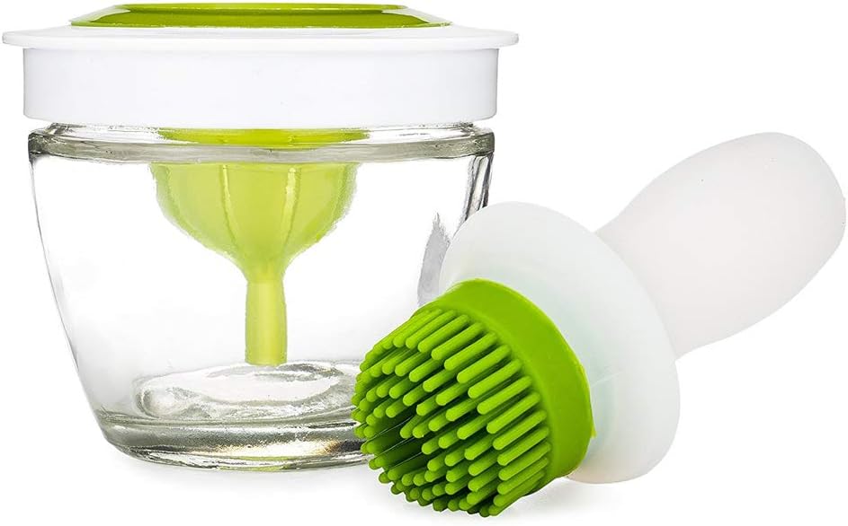 3-in-1 Silicone Oil Bottle Brush Olive Oil, Vinegar, Salad Dressing Dispenser Bottle & Baster Brush for BBQ