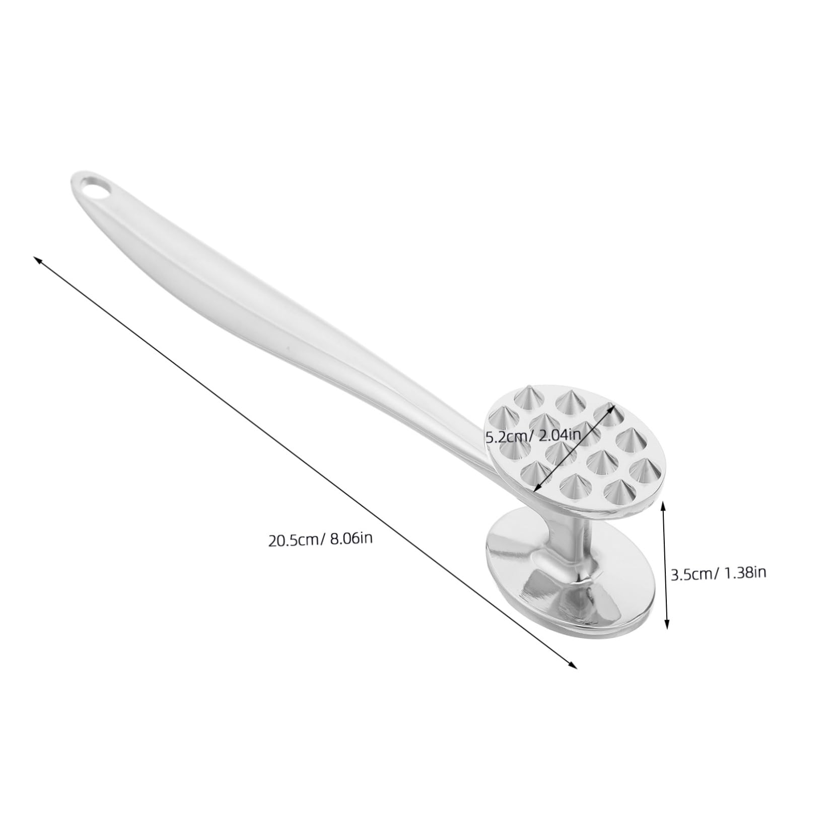 Cabilock Heavy Duty Meat Tenderizer Hammer with Ergonomic Handle Dual Sided Chicken Pounder Mallet for Beef Fish and Pork Convenient Hanging for Easy Storage