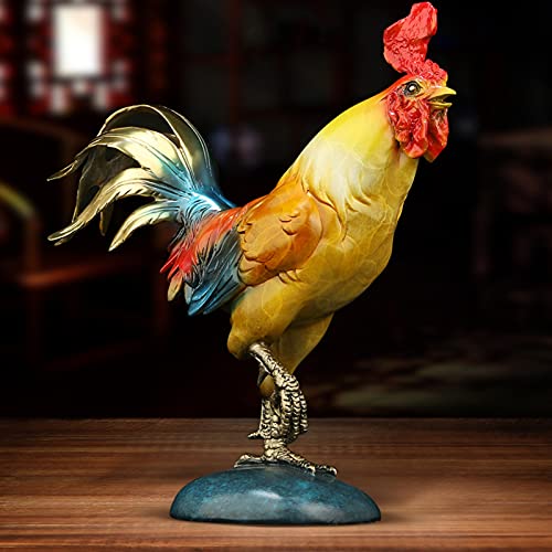 Feng Shui Posąg Buddy Miedziany Chiński Zodiak Kogut Dekoracja Domu Przynieś Szczęście Posągi Feng Shui Bogactwo Dobrobyt Dekoracja Pulpitu Najlepszy Prezent Na Parapetówkę D,size_name-M