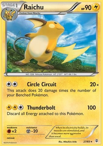 Pokemon - Raichu (27/83) - Generations - Holo