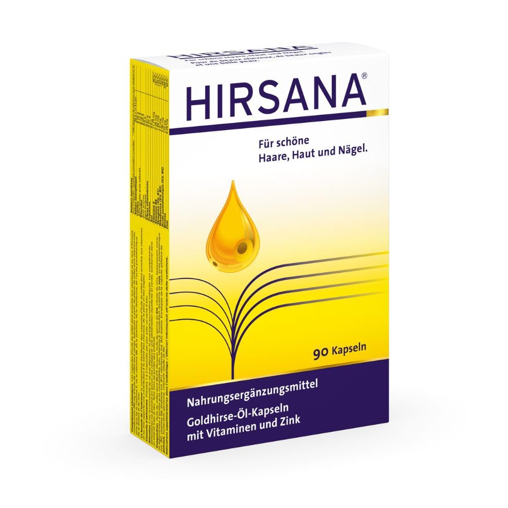 HIRSANA Goldhirse-Öl-Kapseln für schöne Haare, Haut und Nägel, 90 pz Capsule