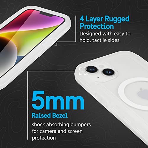 Image of Pelican Voyager Series - iPhone 14 Case /iPhone 13 Case 6.1 inch [Compatible with MagSafe] [Anti-Yellow] Magnetic Phone Cover with Belt Clip Holster Kickstand [18ft Military Grade Drop Protection] - Clear