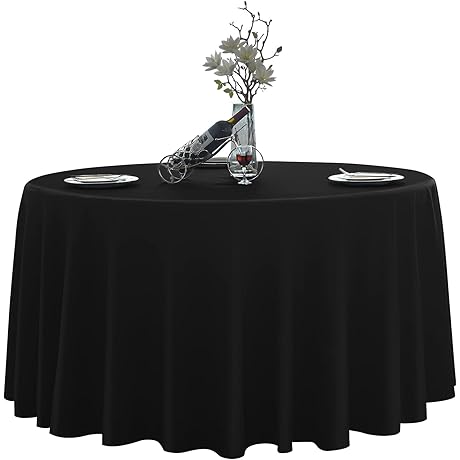 120 inch Round Tablecloth Black