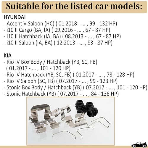 AERZETIX - C74007 - Zubehörsatz, Scheibenbremsbelag - kompatibel mit Hyundai, Kia - OE-Nummern 58164-4D500, 58244F2300, 58288-H8000