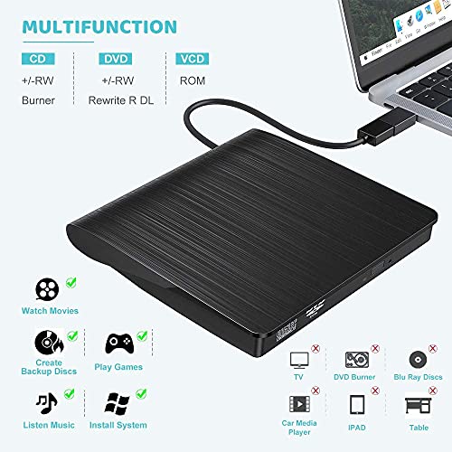 Unidad Externa CD DVD USB 3.0 con Adaptador Tipo C miniatura 4