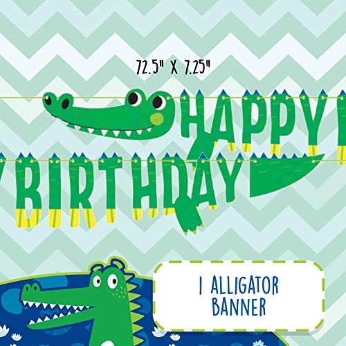 Creative Converting Alligator Party Accessories Bundle | Centerpieces, Hanging Décor, Banner | Birthday Party Supplies For Kids, Preschool Zoo Safari #TOP2