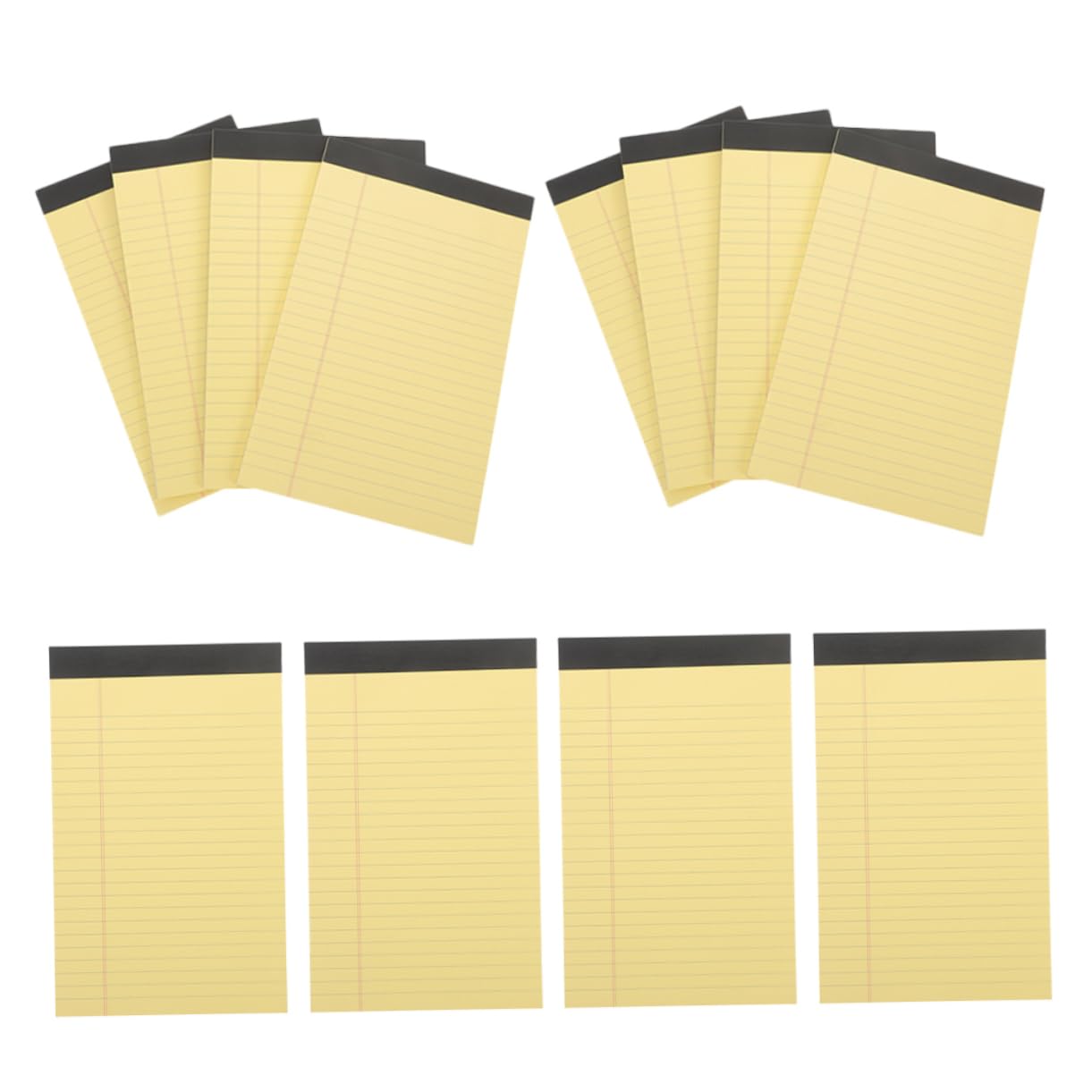 Paquete de Papel Tamaño Legal Rayado, 12 Unidades, Amarillo | 50 Hojas por Cuaderno, Páginas Desprendibles para Notas Rápidas, Material Escolar y Papelería, Decoración Colegio