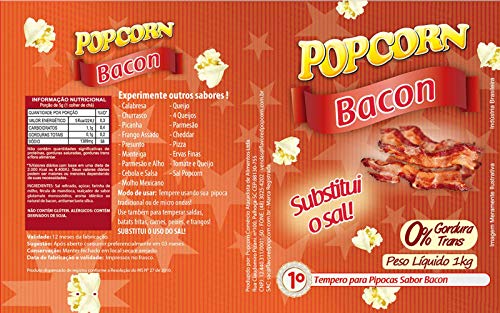 Tempero Para Pipoca Flavored Popcorn Bacon 1Kg