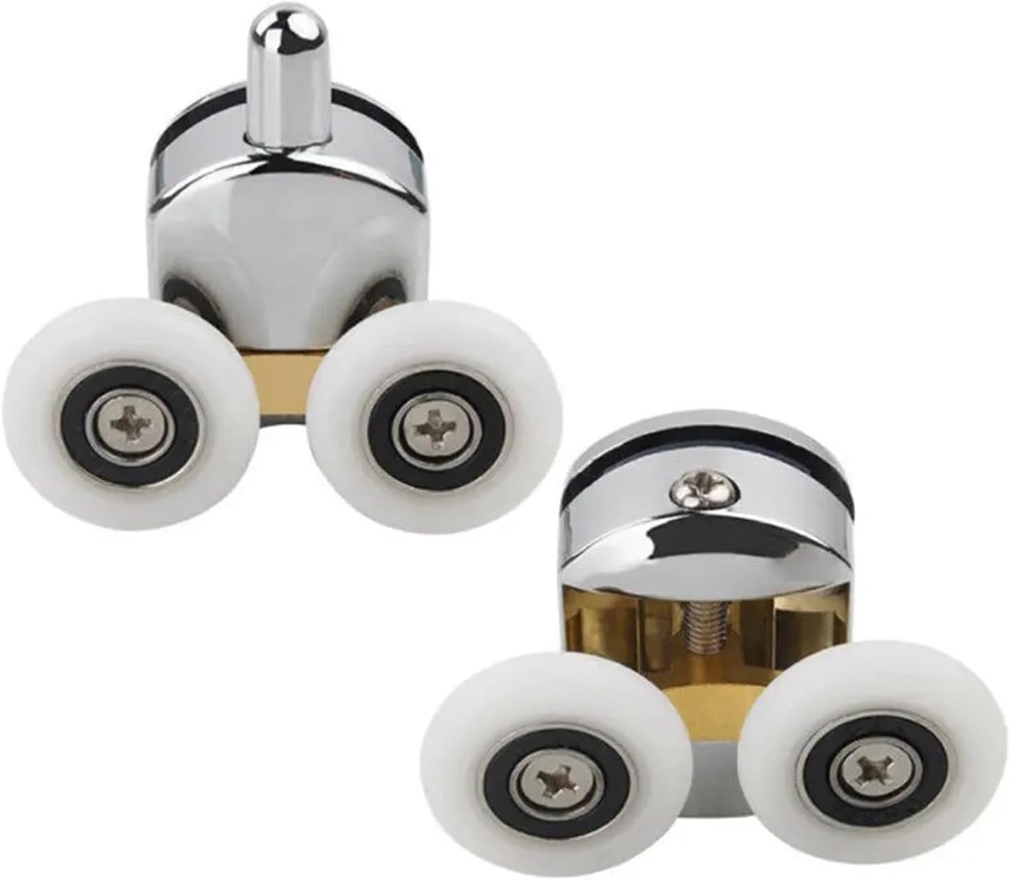 Duschkabinenrollen, Doppelte Duschwand-Türrolle/Riemenscheibe/Rad oben unten, 23 mm, Ersatzrolle for Möbelbeschläge for Schiebetüren