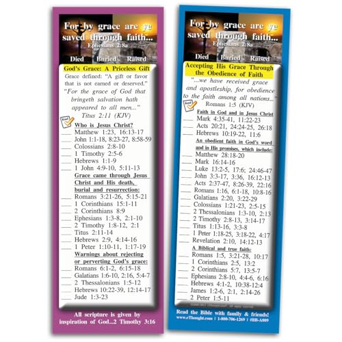 Grace And Faith - Set of 25 Bible Reference Cards (2.75