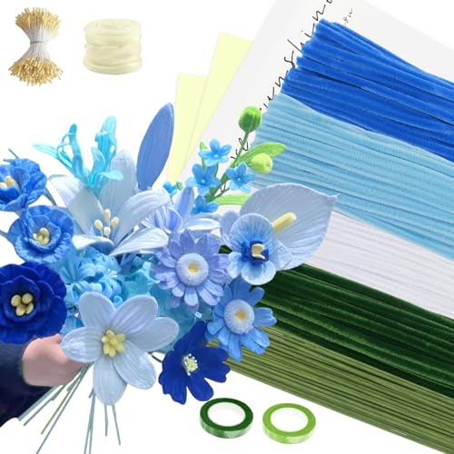 CHENYU 400 Piezas Limpiapipas Manualidades Kit Multicolor Flores Limpia Pipas para Manualidades Limpiador de Pipas para DIY Decoración Con Tallos de Flores Cinta Estambre de Flores CHENYU 400 Piezas Limpiapipas Manualidades Kit Multicolor Flores Limpia Pipas para Manualidades Limpiador de Pipas para DIY Decoración Con Tallos de Flores Cinta Estambre de Flores