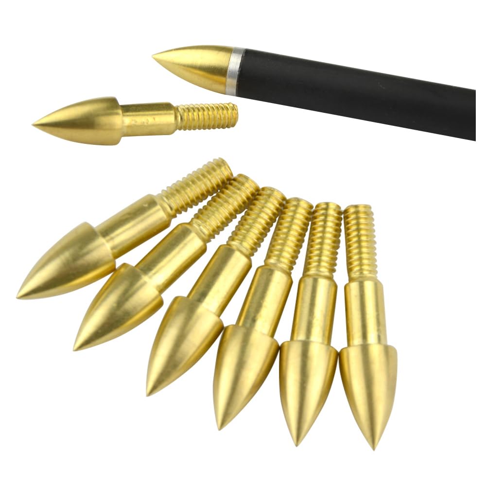 FQH 75 Grain Arrowhead 24PCS - Screw-in Archery Field Points for Target Practice & Shooting (Yellow)