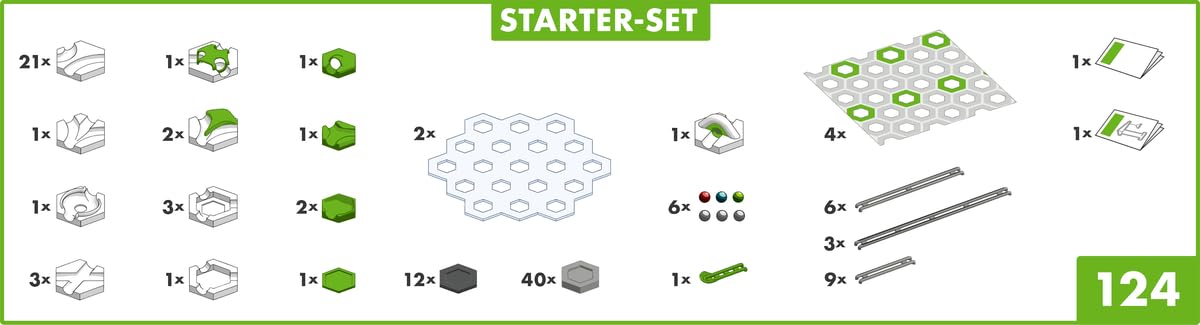 Ravensburger GraviTrax Starter Set – Circuit à Billes pour Enfant 122 pièces – Piste à Billes de Construction – Marble Run éducatif STEM – Jeu Scientifique dès 8 Ans – Version française