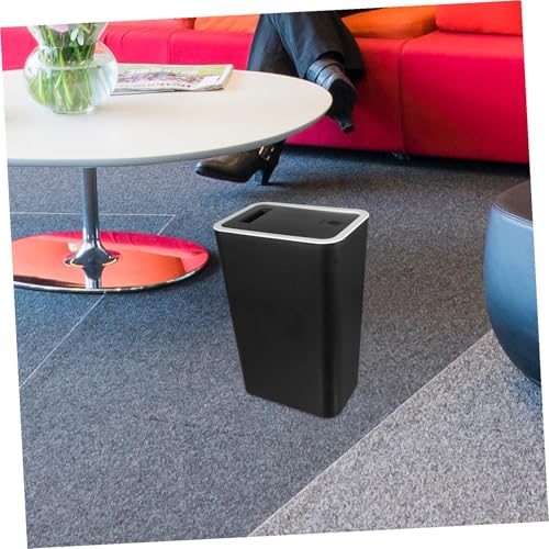 Caneca de basura rectangular con tapa y pedal color negro miniatura 7