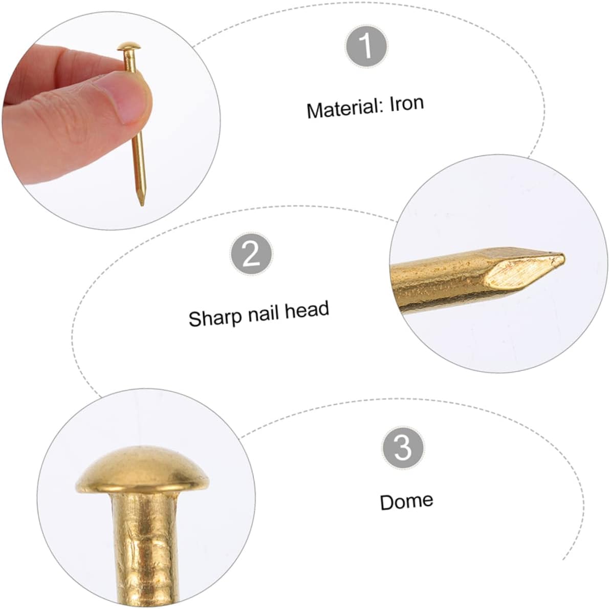 Copper Round Head Nails 2030 Pieces Assorted Pack for Hanging Pictures and Decorating