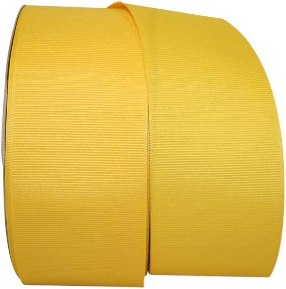 Reliant Ribbon Grosgrain Texture Ribbon, 3 Inch X 50 Yards, Yellow Gold