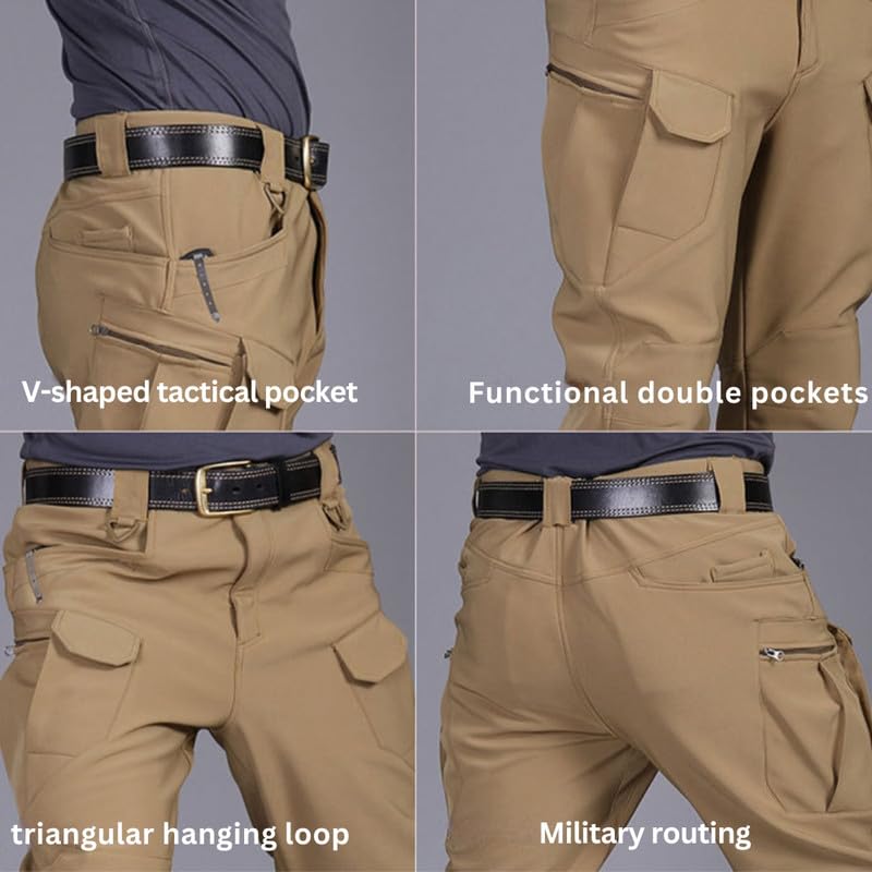 Image of Tactical Camouflage Pants - Men's Soft Windproof Waterproof Fleece-Lined Outdoor Assault Pants