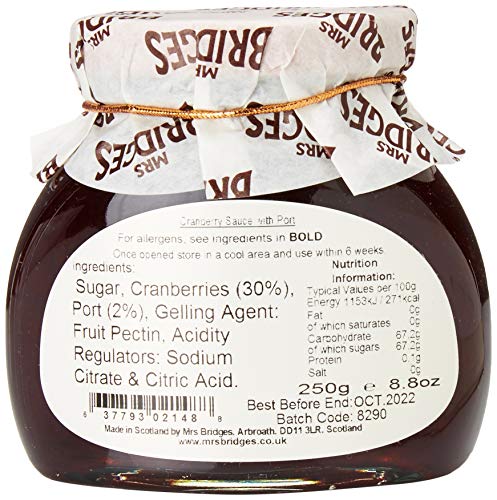 Mrs Bridges Cranberry Sauce with Port, 8.8-Ounce (Pack of 3) - Thumbnail 2