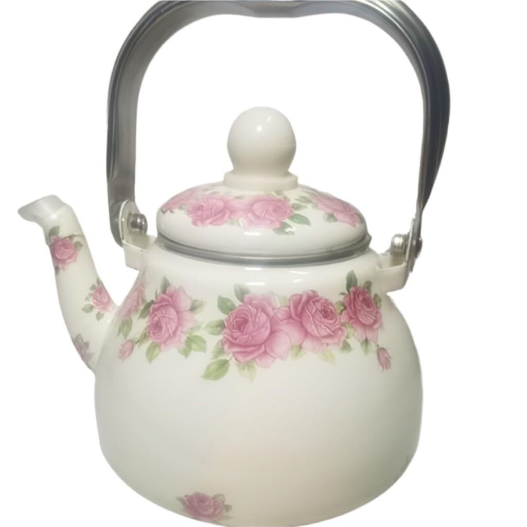 Théière Kung Fu en émail Rose, Mini Bouilloire à Lait, cuisinière à Induction, Petite Fleur (g 1l)