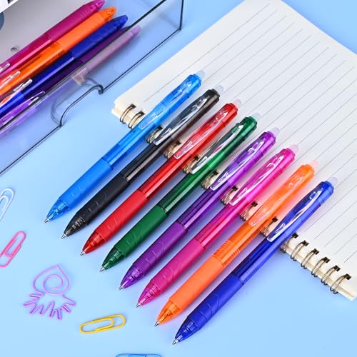 Temiary 12Pcs Bolígrafos de Gel Borrables Multicolor 0.5 mm miniatura 2