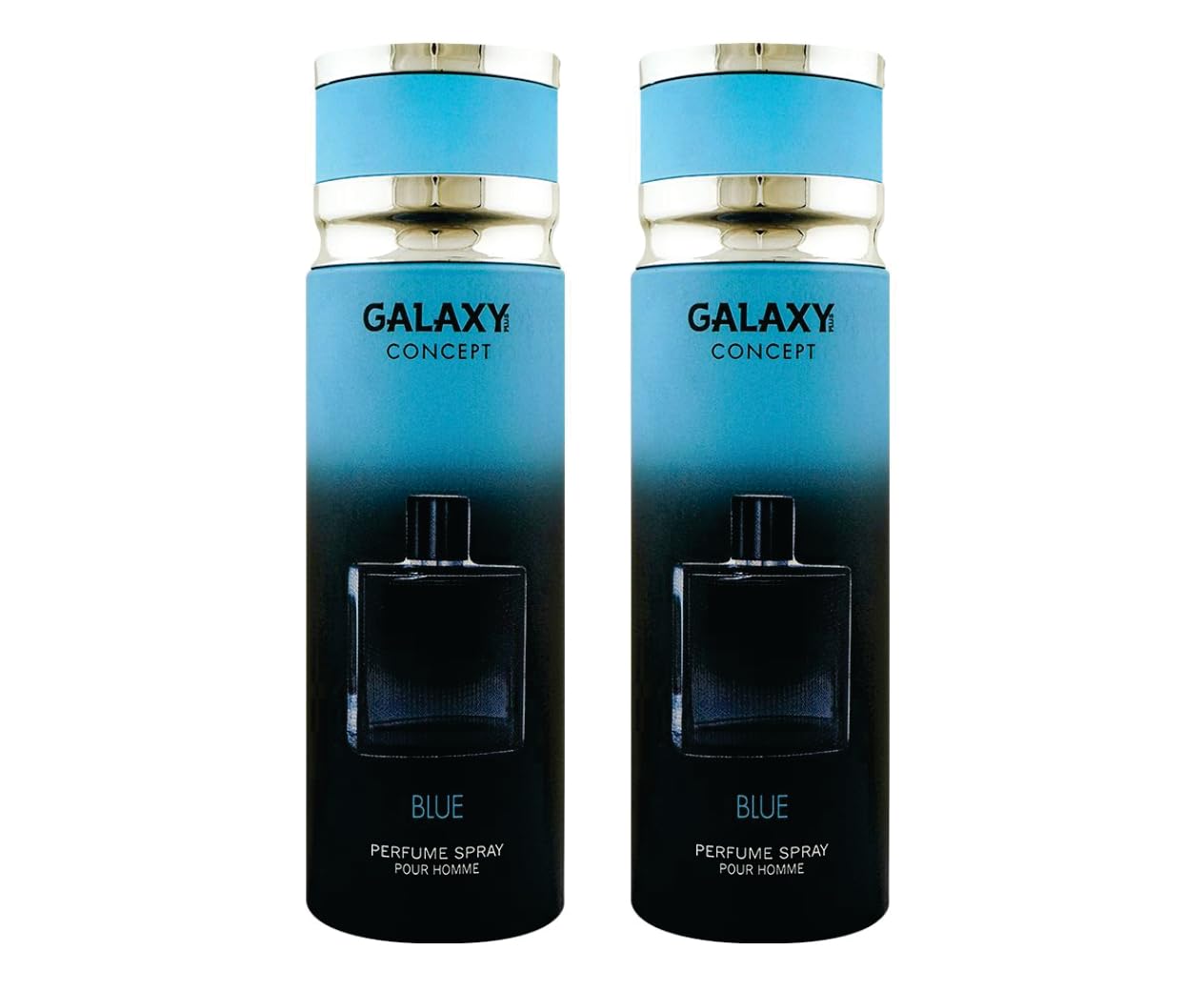 Galaxy Concept Blue Men Perfume Body Spray Pack of 2 - 200ml Jasmine, Bergamot and Sandalwood Fragrance Made in Dubai