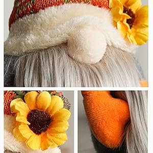 Sunflower Doll Decor, 2 Pcs Fall Gnome with Pumpkin and Sunflower Handmade Cute Faceless Doll for Home Farmhouse Kitchen Decor Shelf Tiered Tray Display Ornaments, Braids,Beard(E1065XVZ9418J) Sunflower Doll Decor 2 Pcs Fall Gnome with Pumpkin and Sunflower Handmade Cute Faceless Doll for Home Farmhouse Kitchen Decor Shelf Tiered Tray Display Ornaments BraidsBeardE1065XVZ9418J