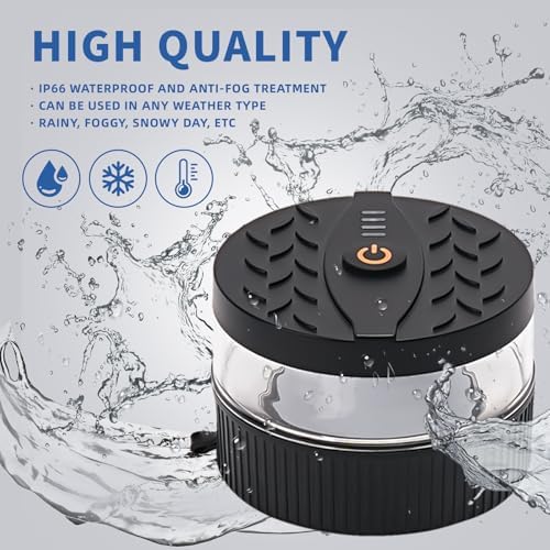 PKINGLAKE Battery Operated Amber Beacon Strobe Light w/Magnetic Base, Portable USB-C Rechargeable Mini Roof Top LED Warning Emergency Flashing Lights for Trucks, Vehicles, Car, Tractor 1-Pcs - 5