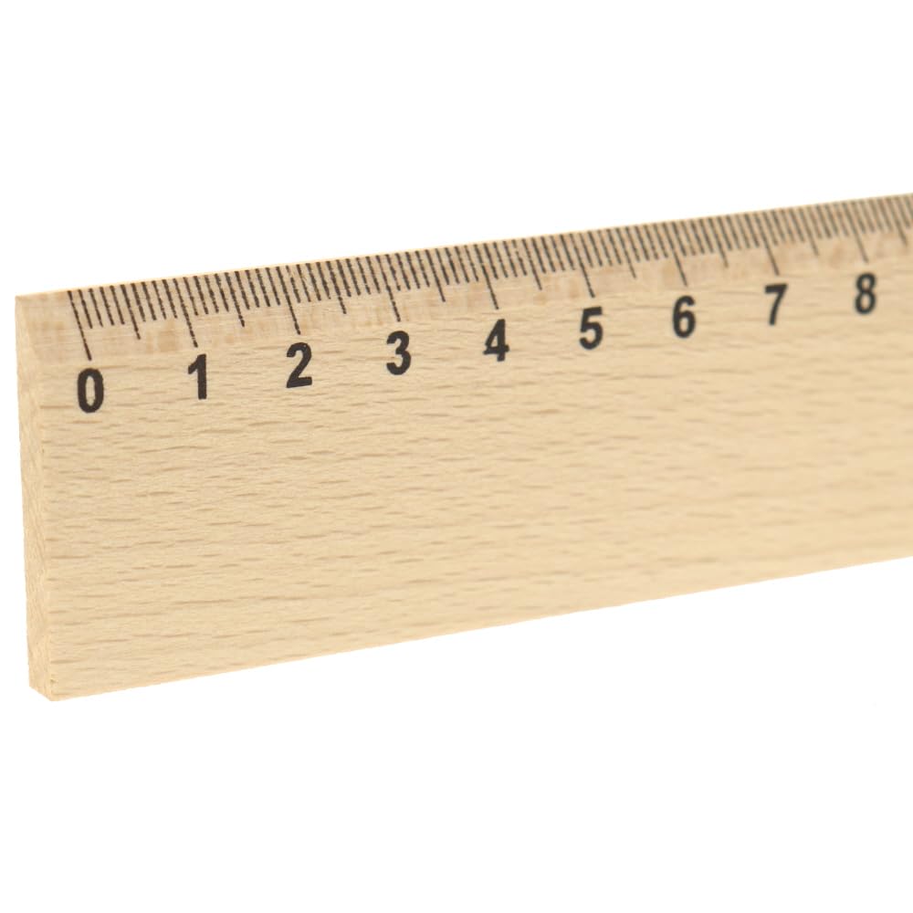 25x HOFMEISTER® Lineal aus Buchenholz 30 cm – handgefertigt, nachhaltig & plastikfrei – präzises Holzlineal für Schule, Büro & Zeichnen – stabil & langlebig