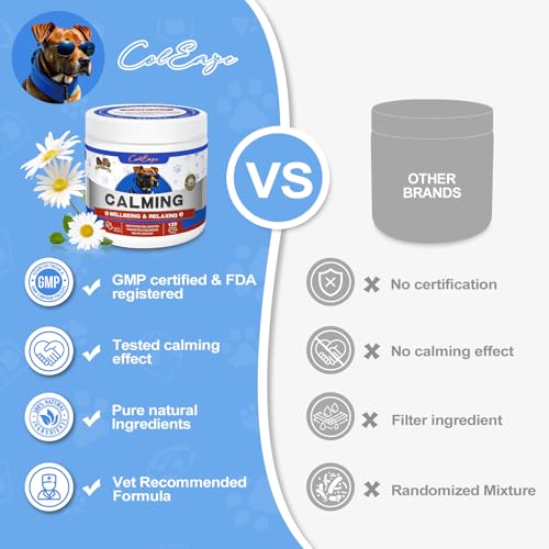 Dog Calming Chews, Dog Calming Treat, Natural Ingredients Calming Aid for Dogs, Perfect for Reducing Anxiety Caused by Separation, Barking,Vet Visits, Thunderstorms120 Count Lamb Flavor Dog Calming Chews, Dog Calming Treat, Natural Ingredients Calming Aid for Dogs, Perfect for Reducing Anxiety Caused by Separation, Barking,Vet Visits, Thunderstorms120 Count Lamb Flavor