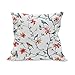 Copri Cuscini Uccelli sui Rami con Scene di Fiori E Foglie dalla Natura Cherry Tree Image Cuscino Copricuscini Decorativi Federa pour Letto, Soggiorno, 45X45Cm