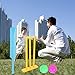 Kids Cricket Set, Plastics Cricket Bat Set, Bat and Ball and Wicket Stand, for Adults, Kids, Beginners, for Beach, Backyard, Garden