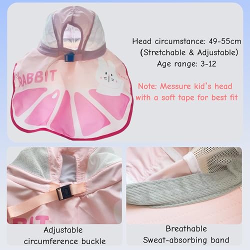 Baby Sun Hat Toddler Beach Hat with UPF 50+ Extra Wide Brim Neck Flap Adjustable Sun Protection Hat for Boys Girls Ages 3-123