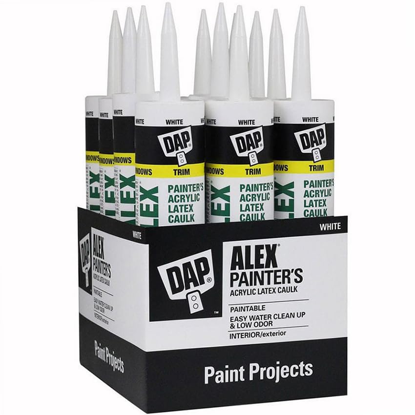 DAP White Acrylic Latex Caulk 10.1 oz (pack of 12)