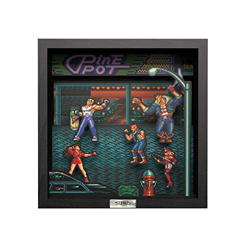 Pixel Frames: Streets of Rage – 3D Shadow Box – Framed Decor for Wall, Home, Shelf Display, Game Poster Art Collectibles, Boys Girls Teen Gaming Room Decoration
