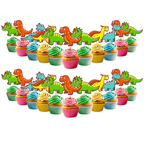 Image of Party Propz Dinosaur Theme Cake Topper Decoration- 24Pcs For Kids | Dinosaur Theme Birthday Decorations | Cake Decoration Items | Dino Theme Cake Decoration Items | Dinosaur Cake Topper