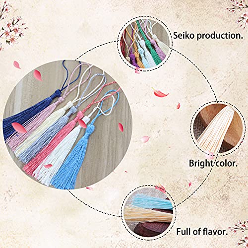 Borola 25 Pcs Handmade Diy Tassels 13Cm/5 Inch Silky Soft Craft Mini Tassels For Diy Projects, Jewelry Making, Decoration, Bookmarks (Multicolored) #TOP2