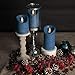 Flameless Candles Flickering LED | Battery Operated Electric Pillar Candle | Realistic Moving Flame Flicker with Remote Control & Timer | Real Wax Ocean Blue | Great Home Decor | Decorative Gift