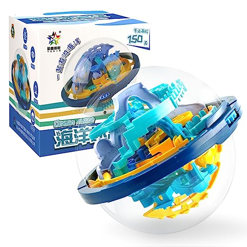 Hpbaggy 150 BarrièRes 3D Labyrinthe Balle,Labyrinthe Sphérique,Jouets Labyrinthe Spherical,Boule de Labyrinthe 3D Maze,3D Labyrinthe Boule,Labyrinthe Ball Puzzle Toy...