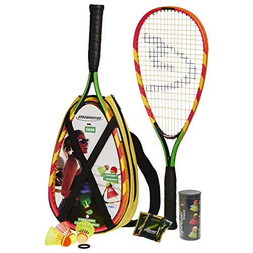 Speedminton S600 Set de 2 raquettes Mixte Adulte, Multicolore Jaune/Rouge, 60 cm