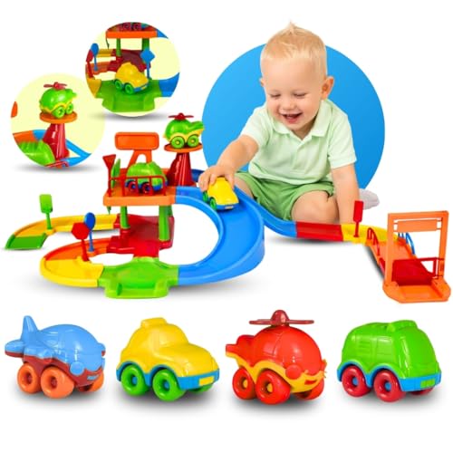 Pista De Carrinho Brinquedo Infantil Corrida + 4 Carrinhos Pista Baby Divertido