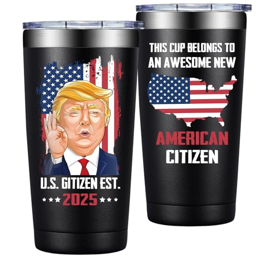 Grifarny US Citizenship Gifts - New American Citizen Gifts for Family Friends - This Cup Belongs to an Awesome New American Citizen Tumbler 20 oz