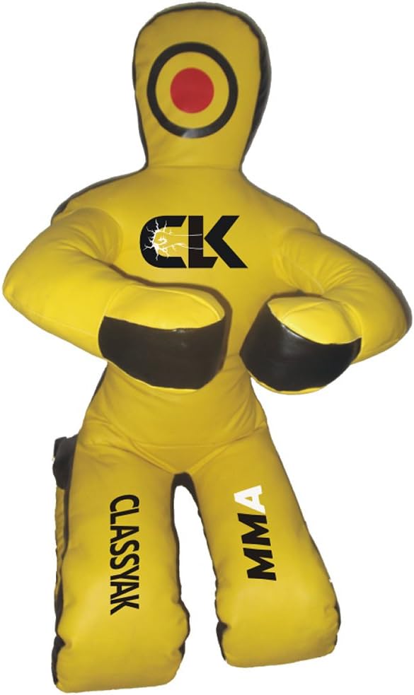 Classyak MMA Jiu Jitsu Martial Arts Training Wrestling Yellow Sitting Position Punching Bag - Unfilled