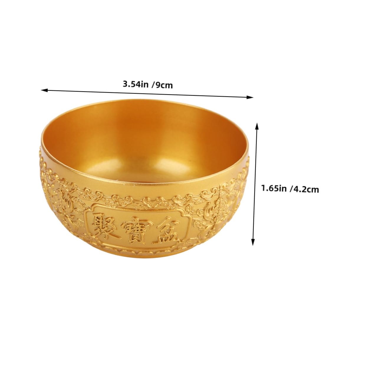 PRETYZOOM Cuenco Símbolo de Riqueza y Prosperidad para Oficina y Hogar de Latón Dorado Decorativo Diseño Artístico y Durabilidad Garantizada