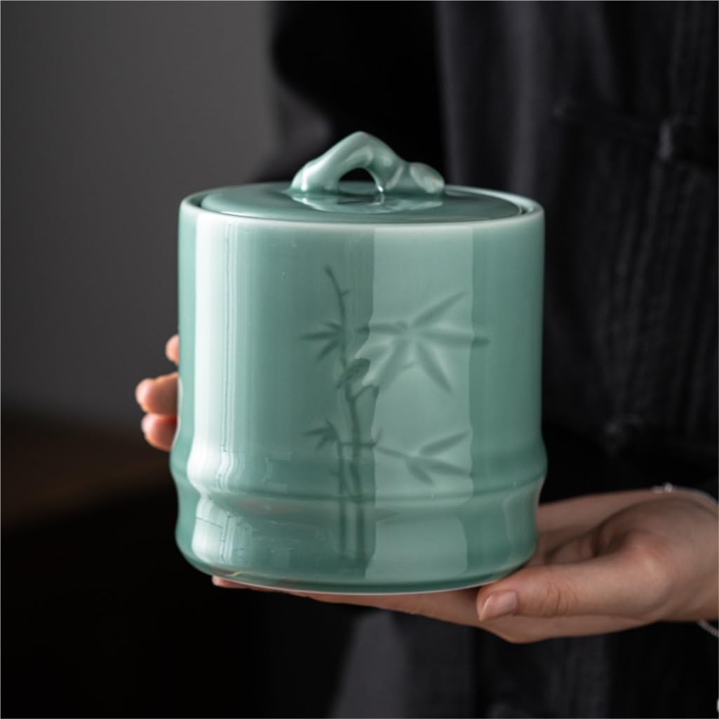 Cukierniczka luzem pojemnik do przechowywania herbaty domowy ceramiczny słoik z pokrywką kuchnia uszczelniony chiński zestaw do herbaty podwójny zestaw prezentowy puszka na herbatę (pojedyncza puszka)